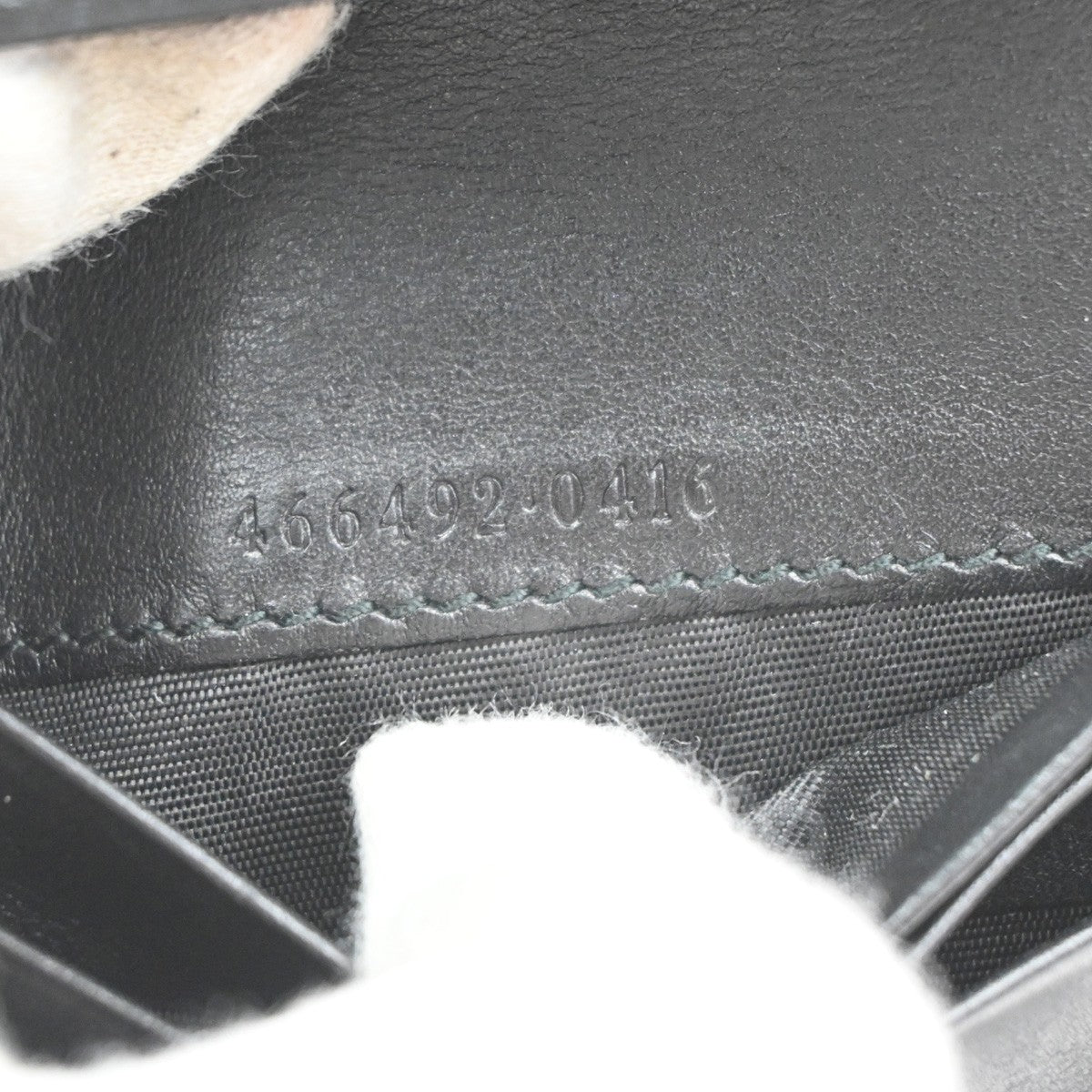 GUCCI Logo GG Marmont Bifold Compact Wallet Leather Black GHW Italy 36MA575