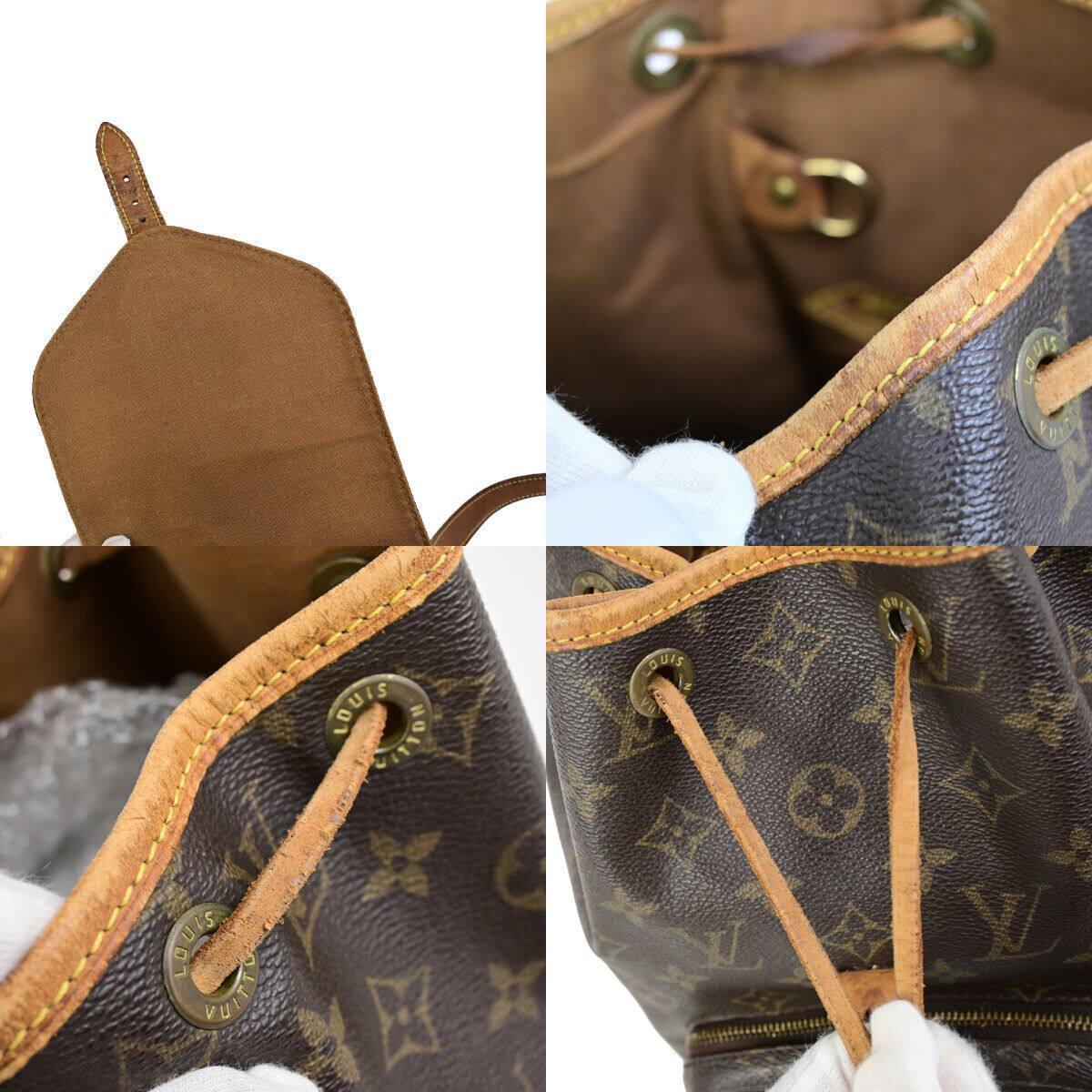 LOUIS VUITTON Montsouris MM Backpack Bag Monogram Leather Brown M51136 71SJ457