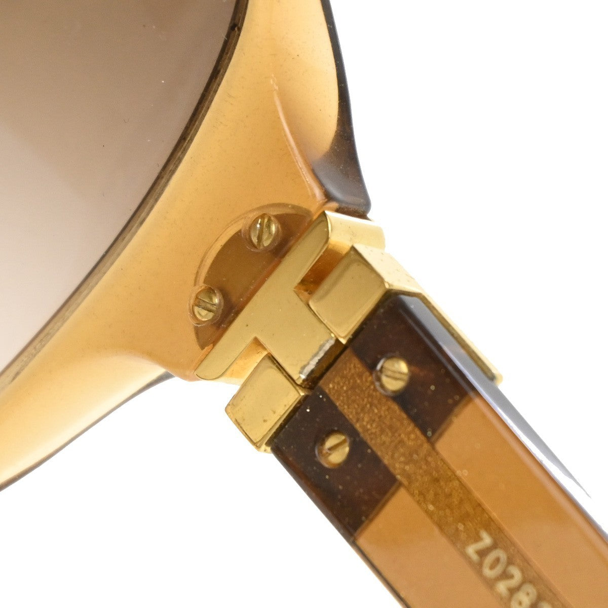 LOUIS VUITTON Glitter Sunglasses Eye Wear Plastic Brown Gold Z0283E 30EG270