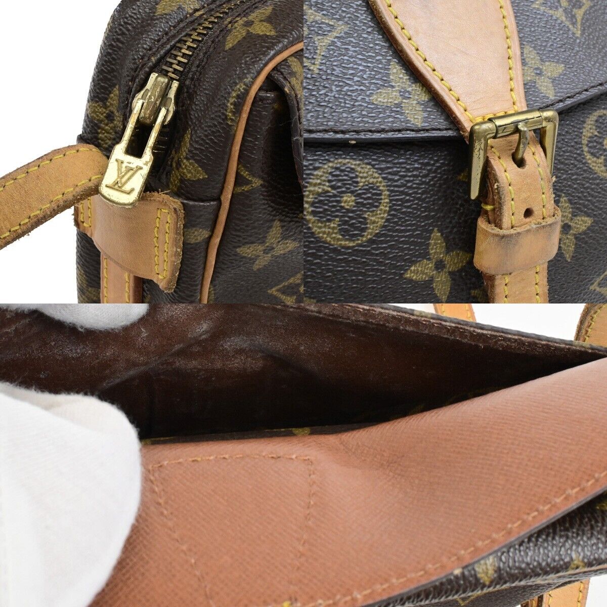 LOUIS VUITTON Jeune Fille PM Shoulder Bag Monogram Leather Brown M51227 31FB532
