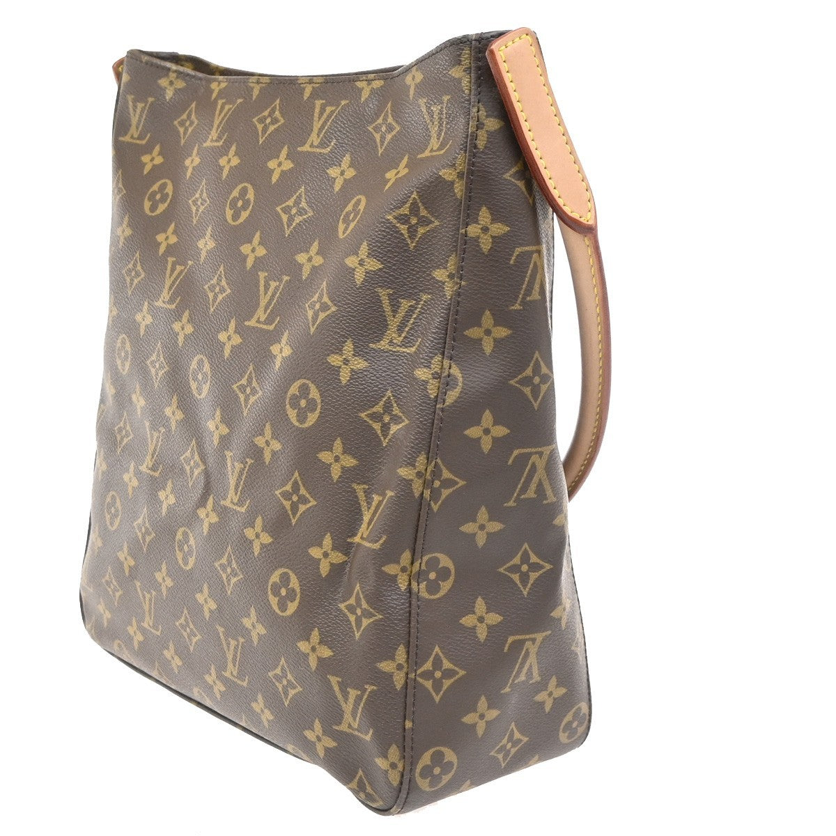 LOUIS VUITTON Logo Looping GM Shoulder Bag Monogram Leather Brown M51145 26RL728