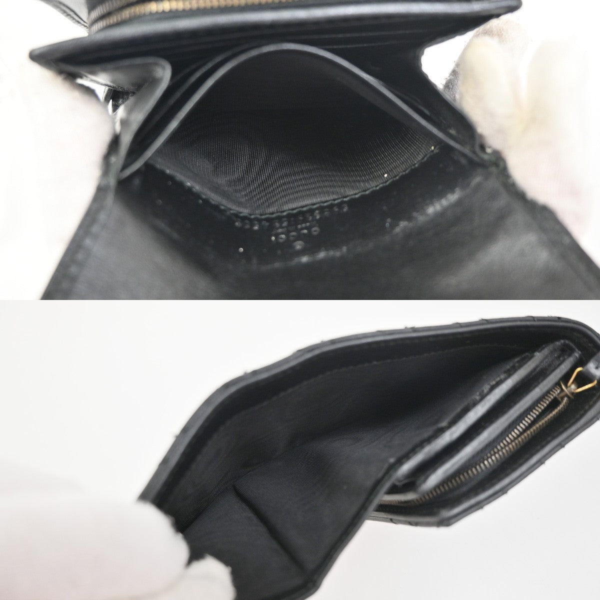 GUCCI GG Marmont Compact Bifold Wallet Purse Leather Black GHW Italy 69YH976