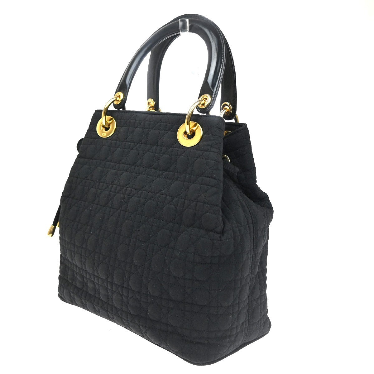 CHRISTIAN DIOR Lady Dior Cannage Hand bag Nylon leather Italy GHW  72KD052