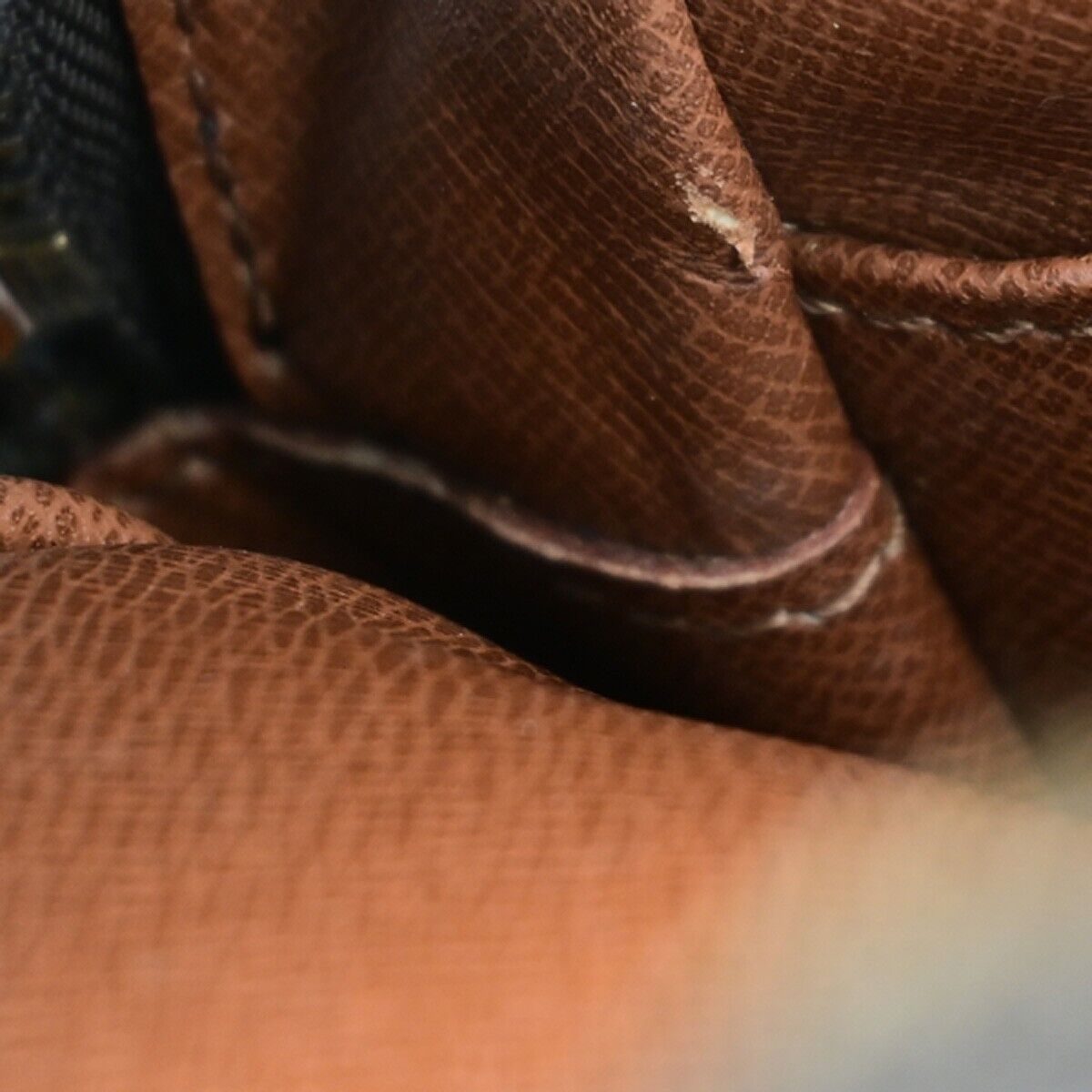 LOUIS VUITTON Logo Danube MM Shoulder Bag Monogram Leather Brown M45264 34ED018