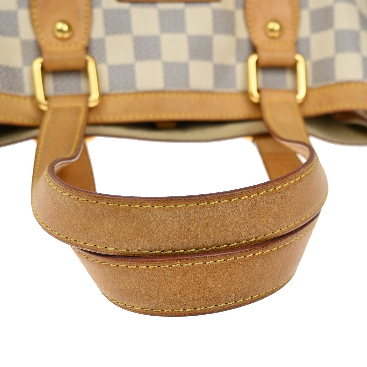 LOUIS VUITTON Hampstead PM Shoulder Bag Damier Azur Leather White N51207 32YH746