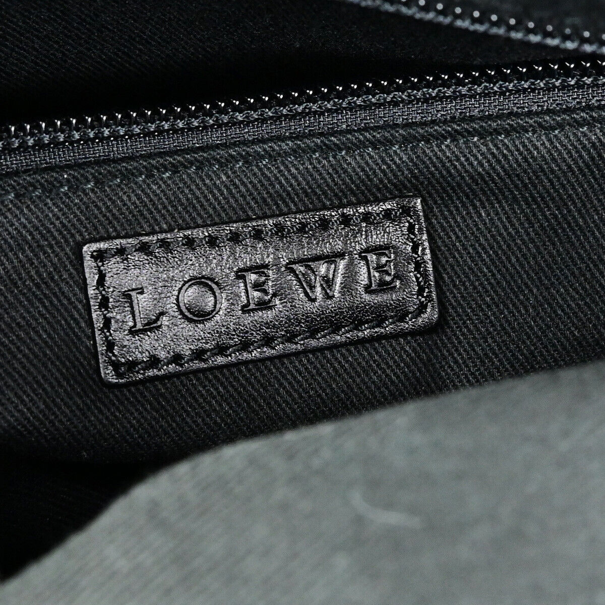 LOEWE Logo Anagram Shoulder Hand Bad Canvas Leather Black SHW Spain 30YG579