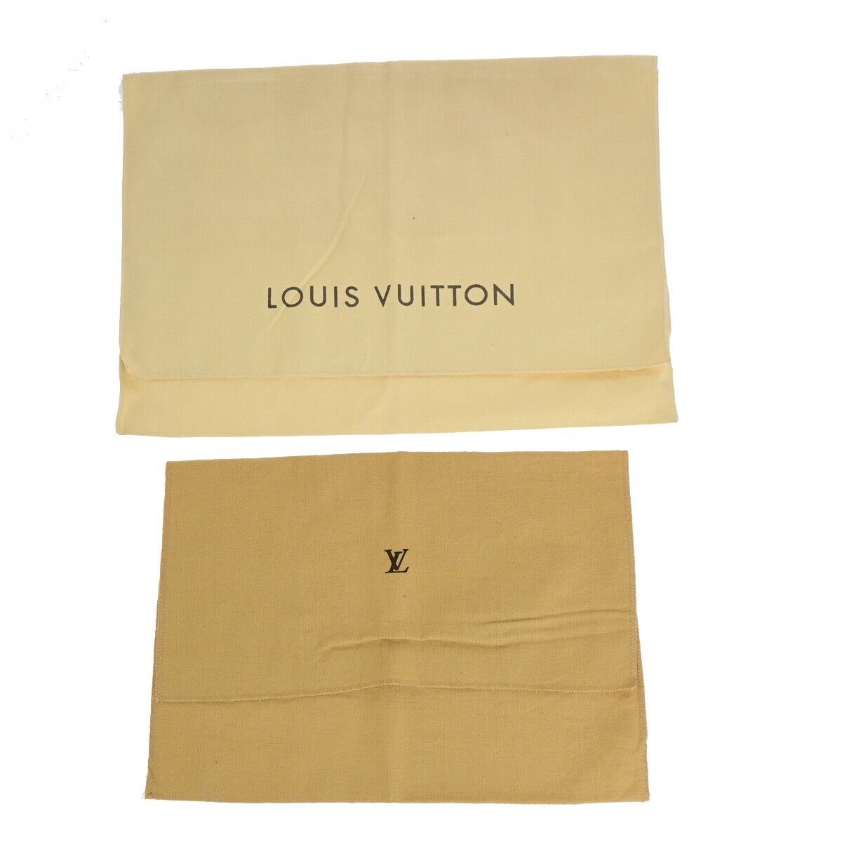 LOUIS VUITTON Logo 10 Set Dust Bag Drawstring Canvas Cotton Beige Brown 09EB738
