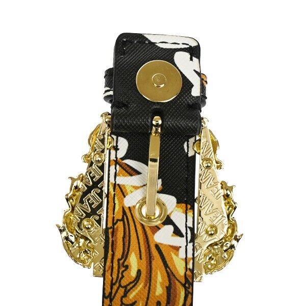 VERSACE GIANNI COUTURE Logo Chain Mini Shoulder Bag PVC Leather Gold 73RJ371