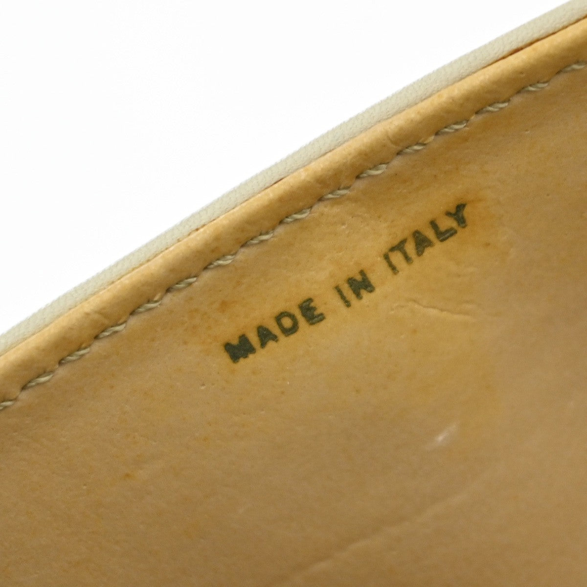 CELINE Logo 2Way Shoulder Clutch Bag Leather White GHW Italy 65KP568
