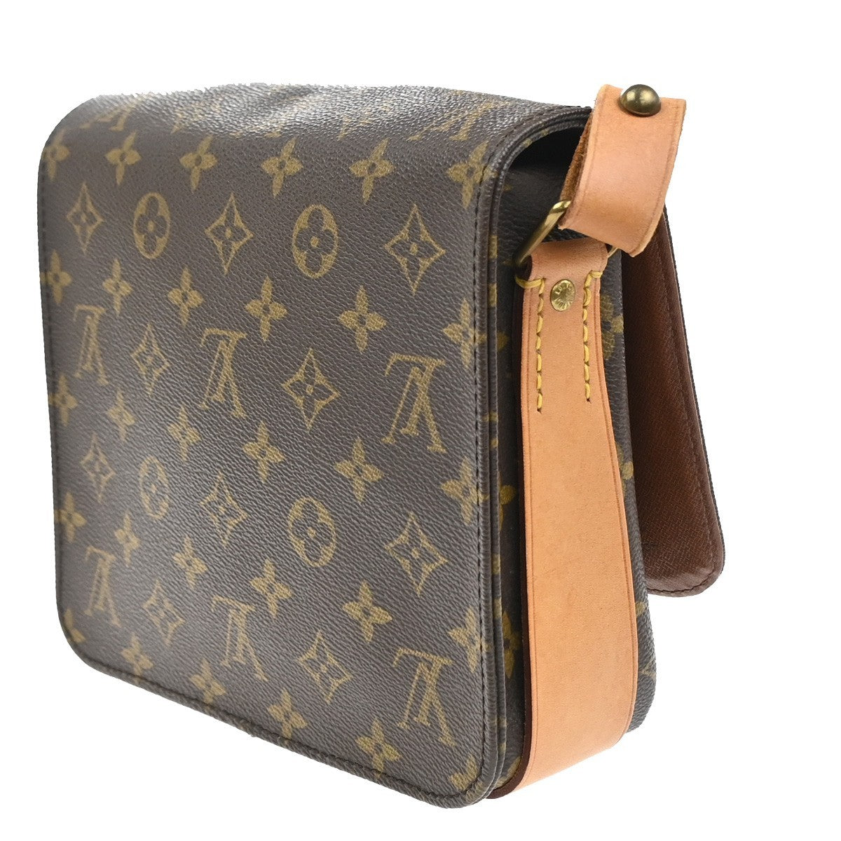 LOUIS VUITTON Cartouchiere MM Shoulder Bag Monogram Leather Brown M51253 82KD042