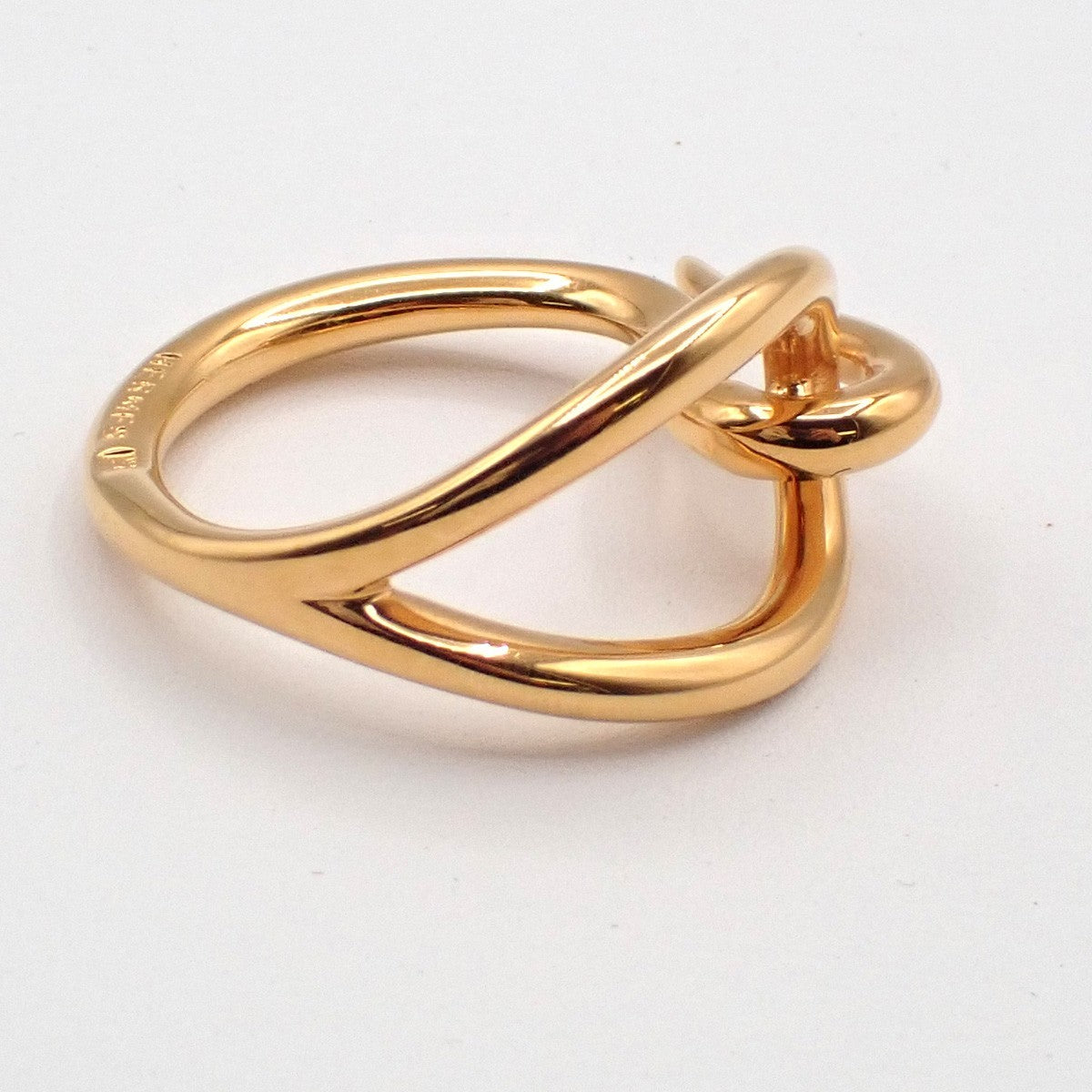 HERMES Logo Jumbo Scarf Ring Gold Accessories 04RL859