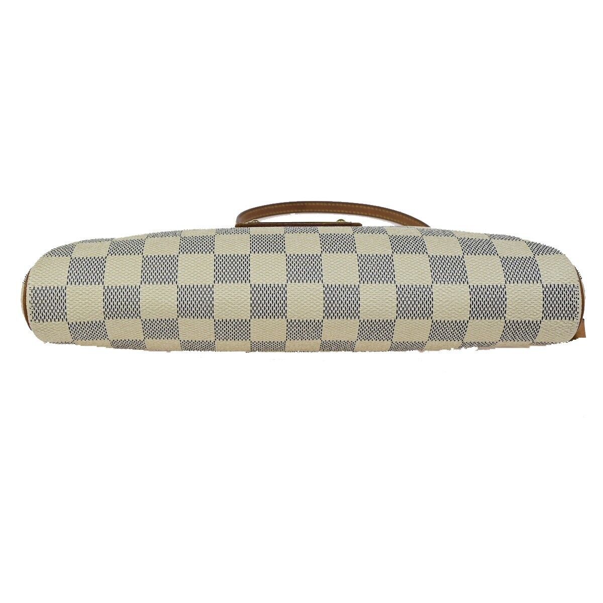 LOUIS VUITTON Eva Chain Shoulder Bag Damier Azur Leather White N55214 27FA678