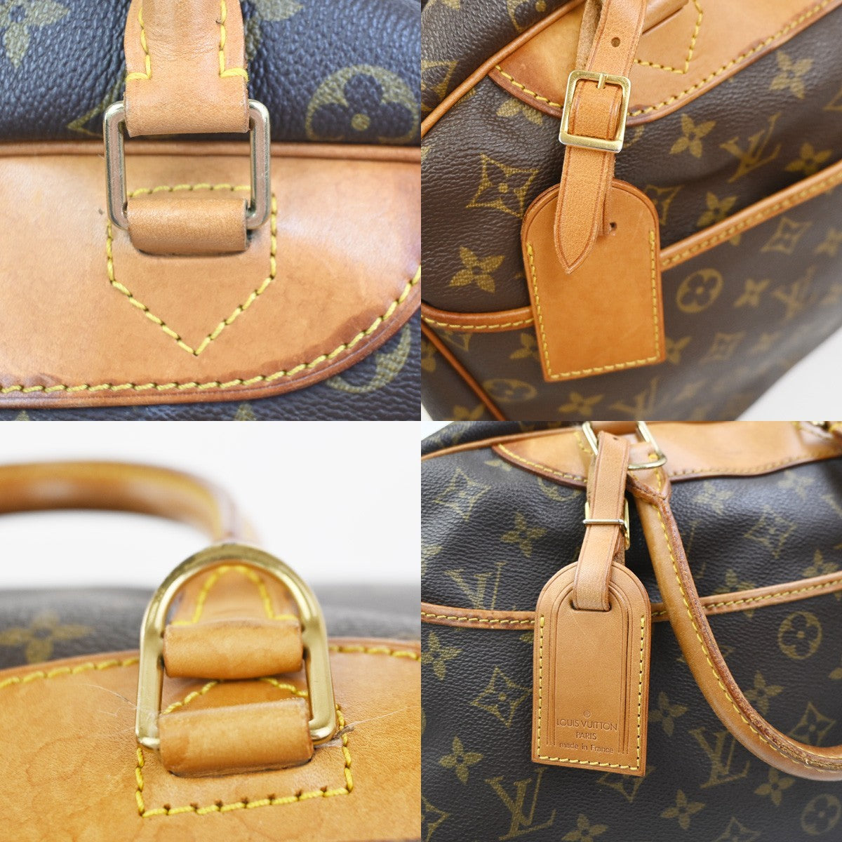 LOUIS VUITTON LV Logo Deauville Hand Bag Monogram Leather Brown M47270 89KD015