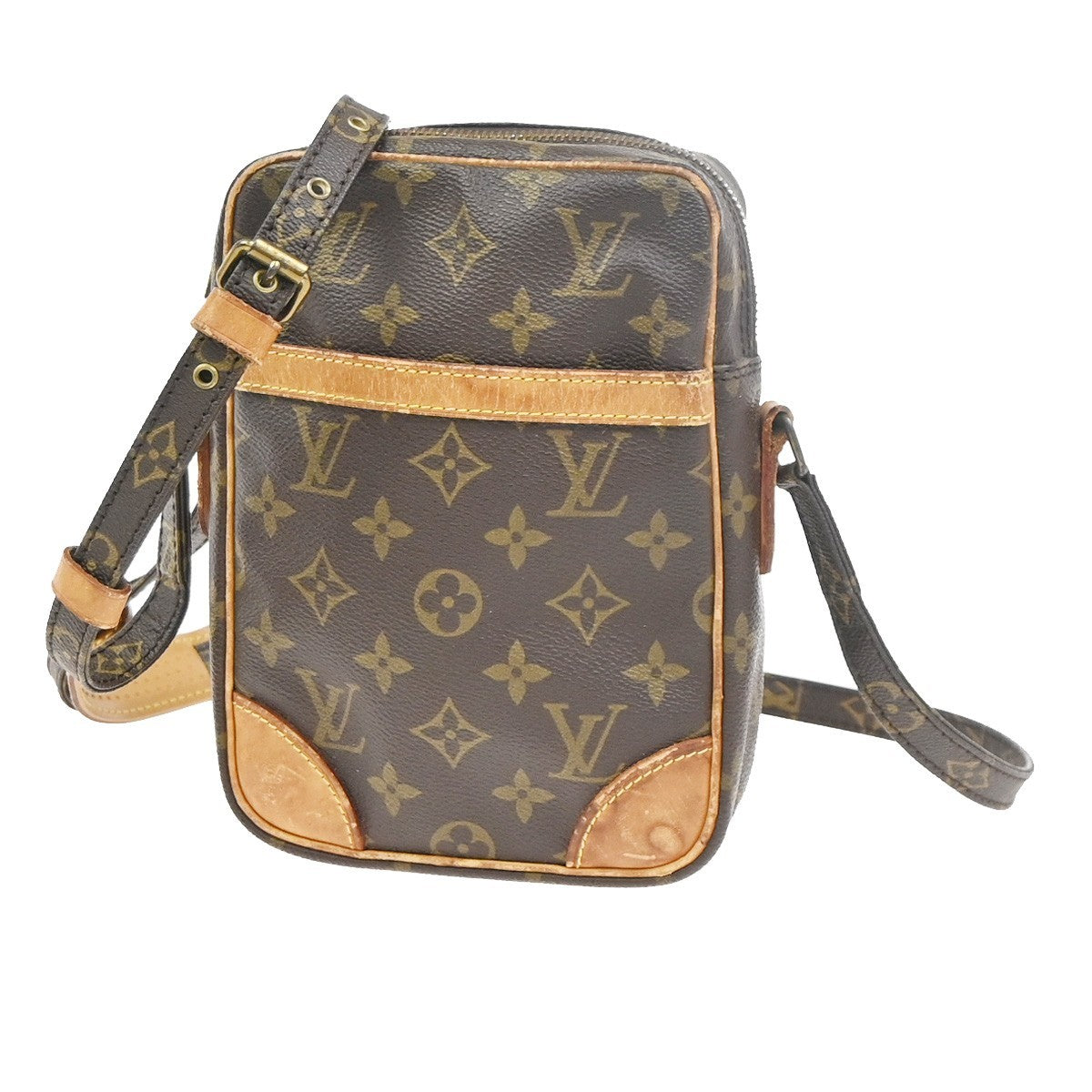 LOUIS VUITTON Danube Shoulder Bag Monogram Leather Brown France M45266 35KC828