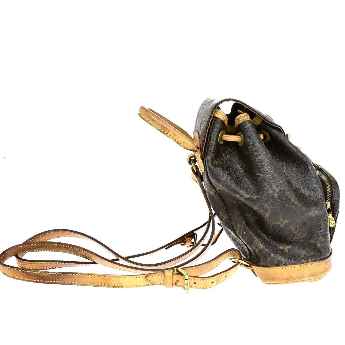 LOUIS VUITTON Mini Montsouris Backpack Bag Monogram Leather Brown M51137 70EB471