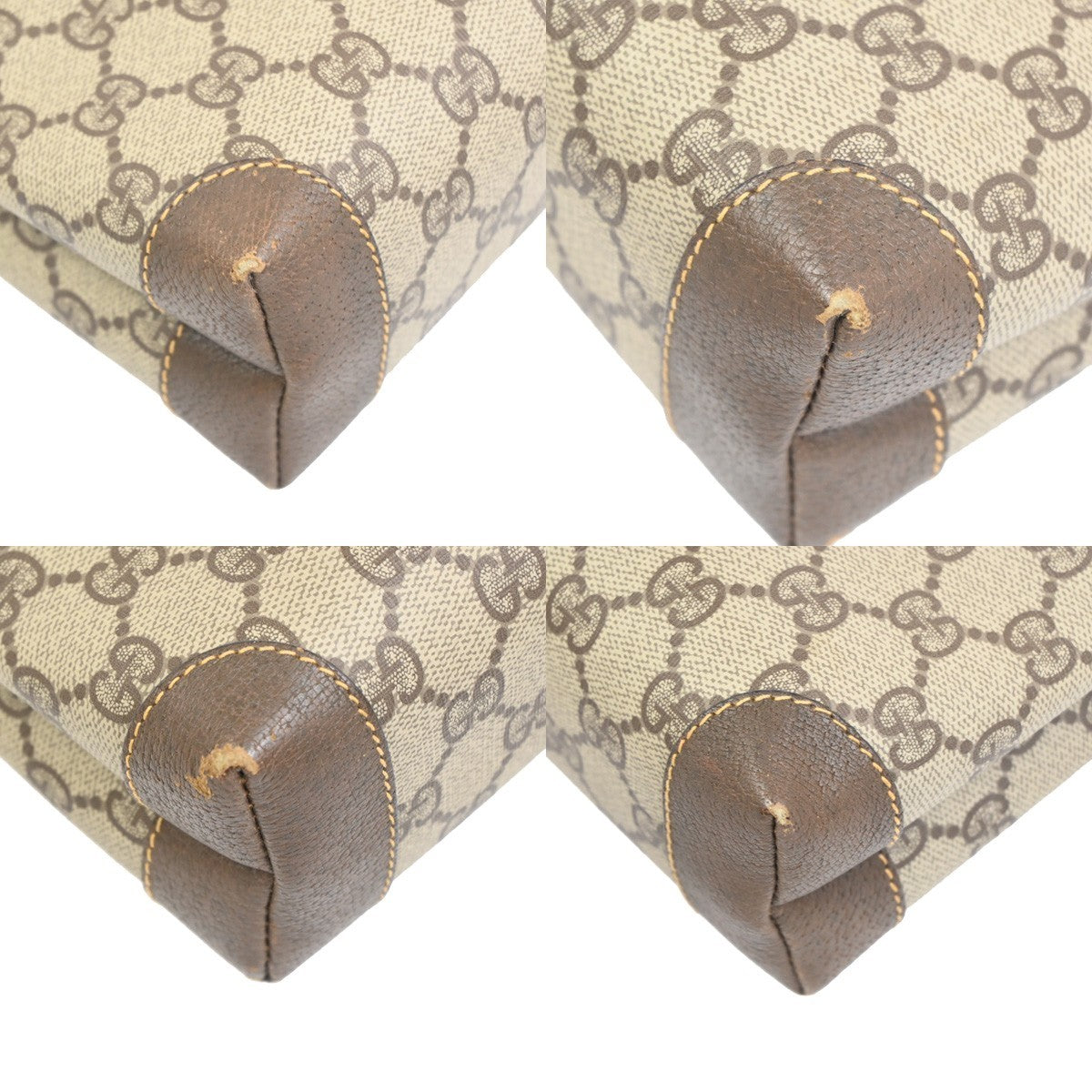 GUCCI GG Pattern Shoulder Bag PVC Leather Brown Italy GHW 38TA614