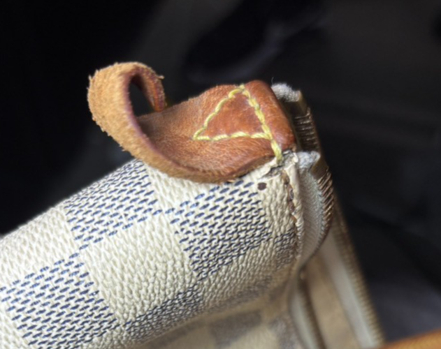 LOUIS VUITTON Totally MM Shoulder Bag Damier Azur Leather White N51262 86PA028