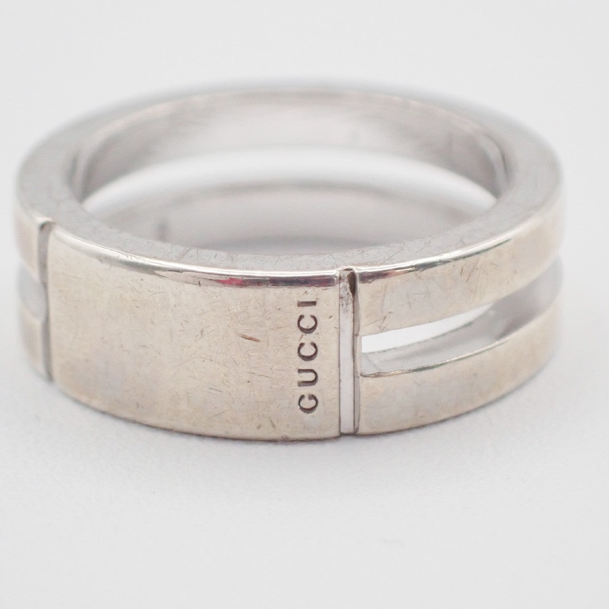 GUCCI G Logo Ring Silver 925 Size JP8 US4.5 Italy Accessory 01KC873