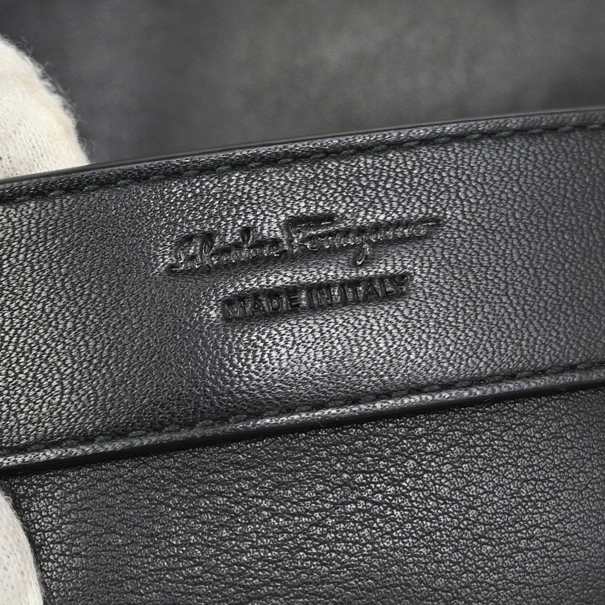 SALVATORE FERRAGAMO Logo Gancini Sofia Hand Bag Leather Black GHW Italy 32YH771
