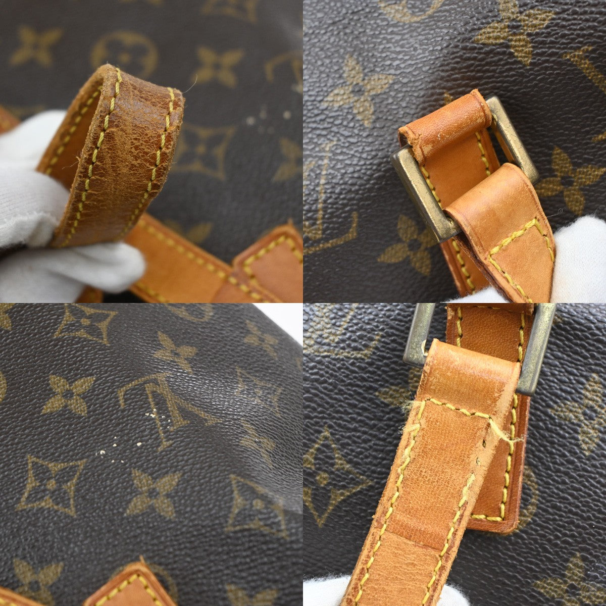 LOUIS VUITTON Cabas Mezzo Shoulder Bag Monogram Leather Brown M51151 34YJ152
