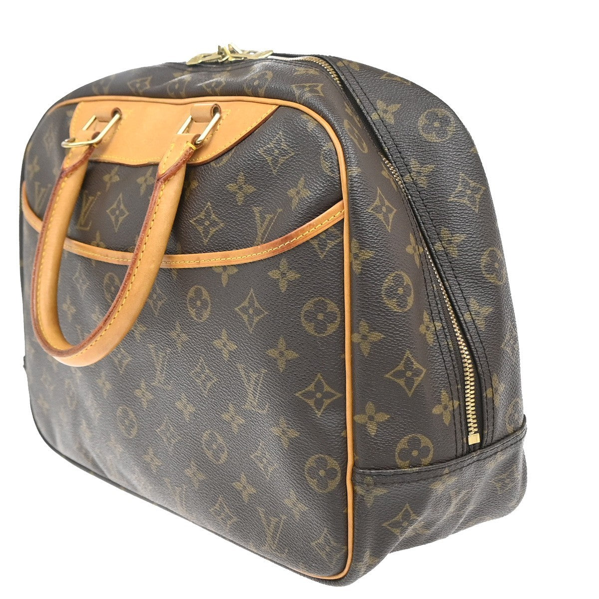 LOUIS VUITTON LV Logo Deauville Hand Bag Monogram Leather Brown M47270 16KP591