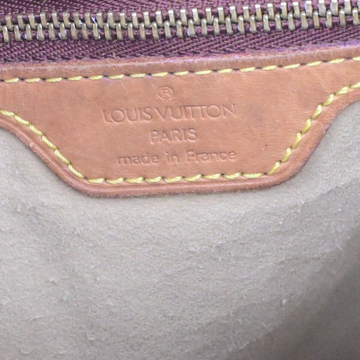 LOUIS VUITTON Logo Looping GM Shoulder Bag Monogram Leather Brown M51145 39EE116