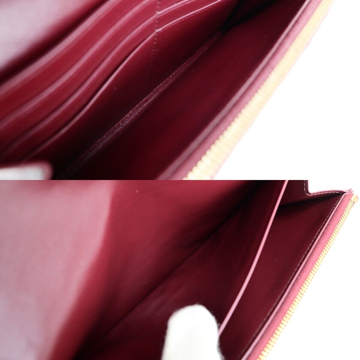 BOTTEGA VENETA Logo Intrecciato Long Bifold Wallet Leather Bordeaux GHW 39EC663