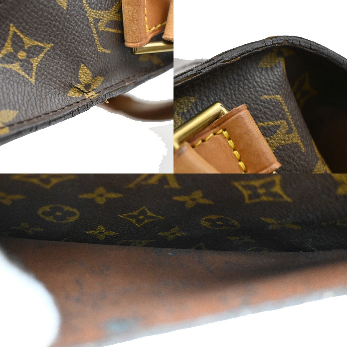 LOUIS VUITTON Saint Cloud GM Shoulder Bag Monogram Leather Brown M51242 32KB540