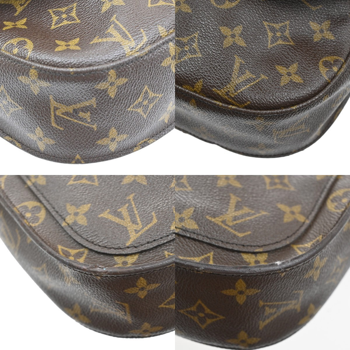 LOUIS VUITTON Saint Cloud GM Shoulder Bag Monogram Leather Brown M51242 31SA101