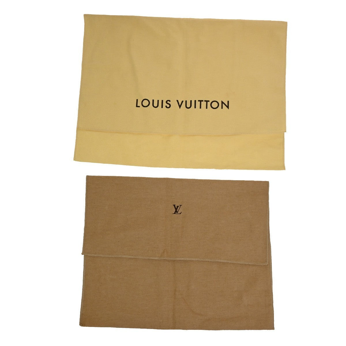 LOUIS VUITTON Logo 10 Set Dust Bags Drawstring Canvas Cotton Beige Brown 09KB827
