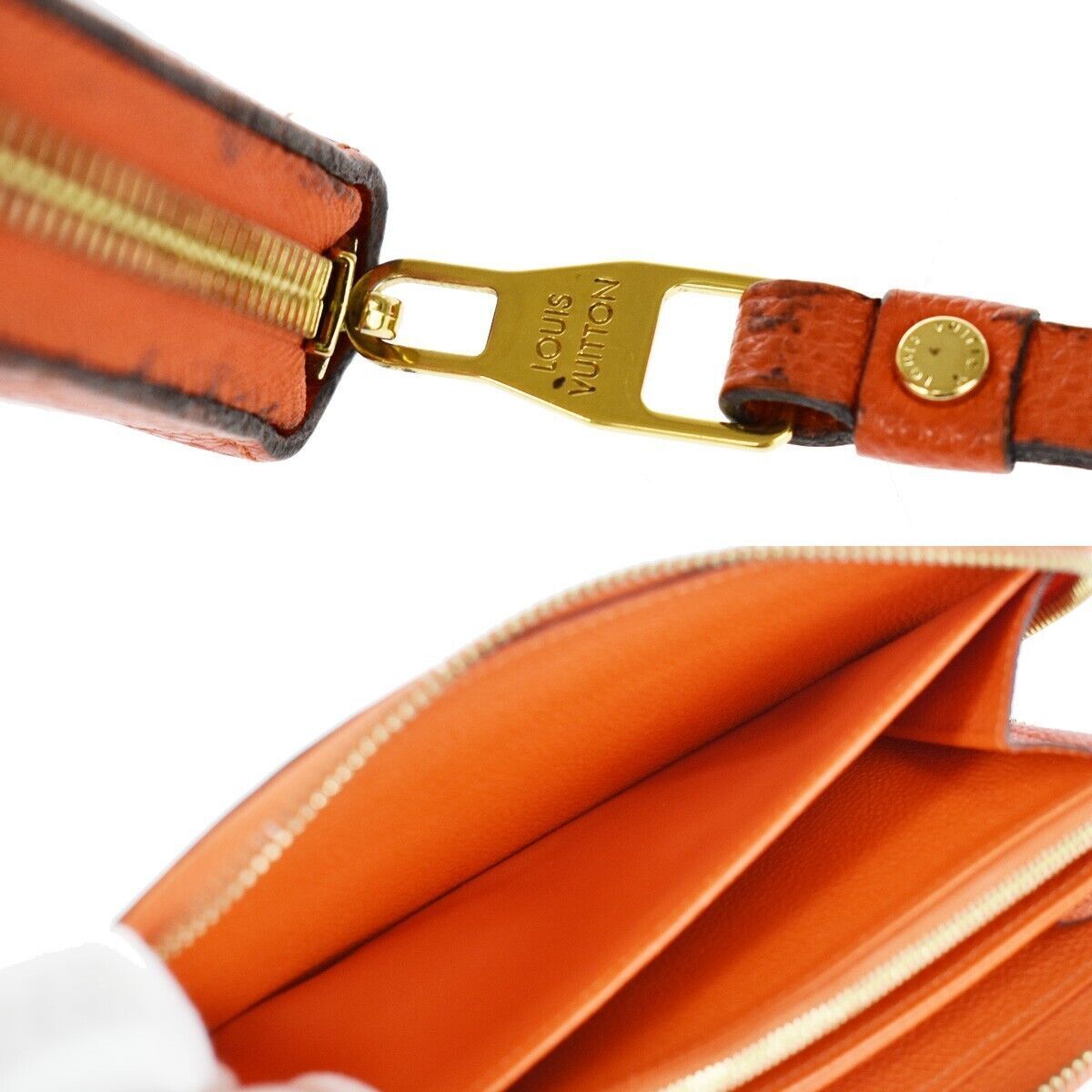 LOUIS VUITTON Long Zippy Wallet Monogram Empreinte Leather Orange M60775 69YB803
