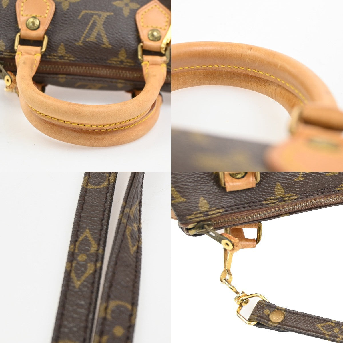 LOUIS VUITTON Mini Speedy 2Way Hand Bag Monogram Leather Brown M41534 98CA975