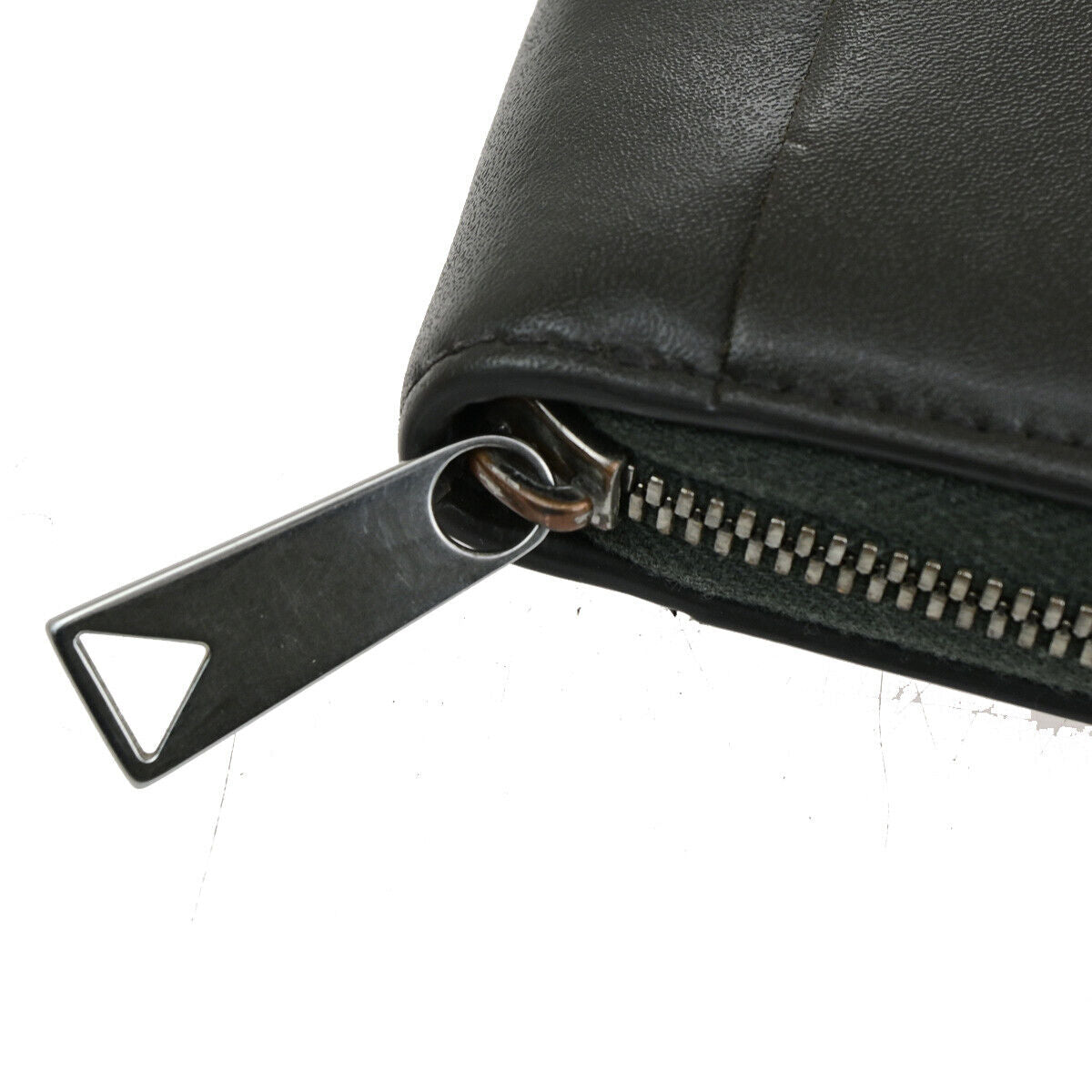 BOTTEGA VENETA Logo Cassette Zip Around Long Wallet Leather Gray Italy 30YG300