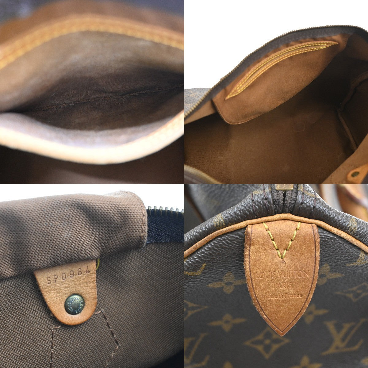 LOUIS VUITTON Speedy 35 Travel Hand Bag Monogram Leather Brown M41524 93SA112
