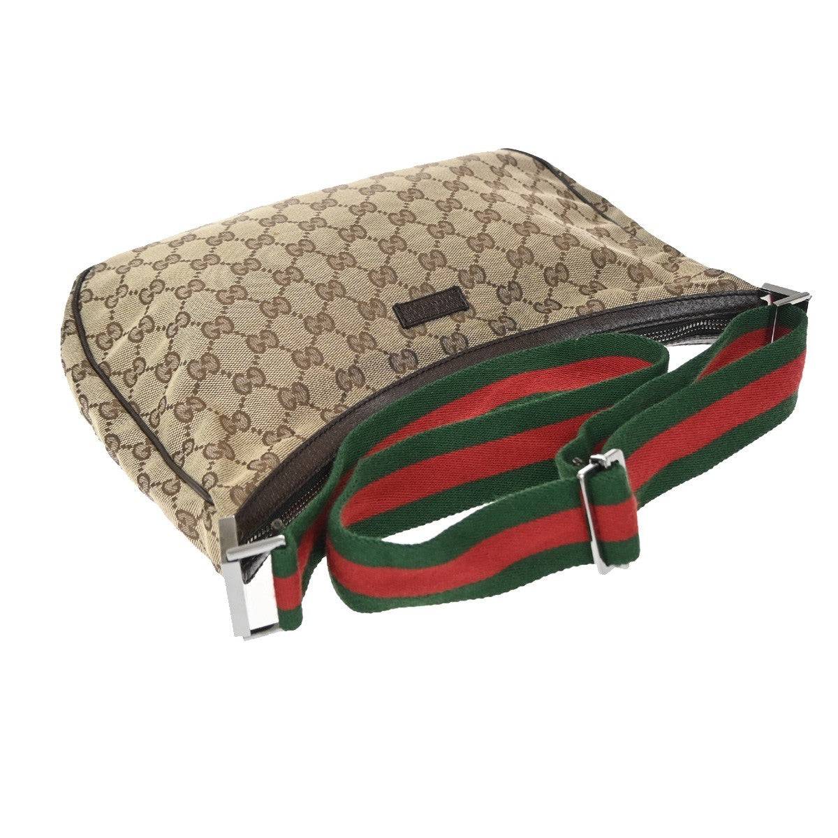 GUCCI Logo GG Pattern Sherry Line Shoulder Bag Canvas Leather BN Italy 72MA678