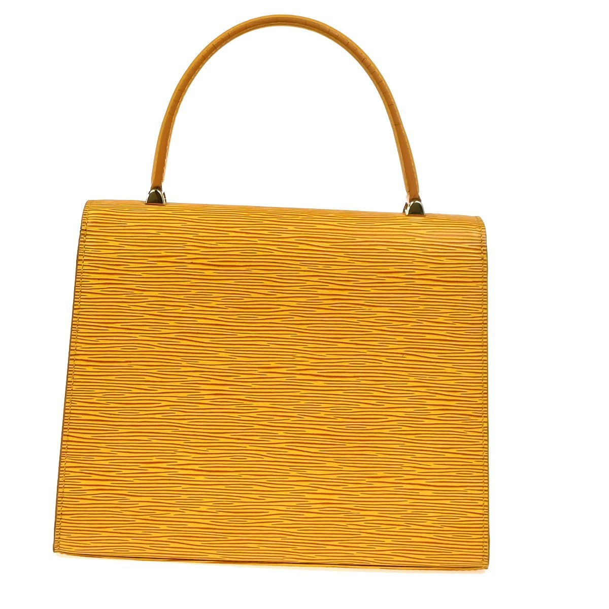 LOUIS VUITTON LV Logo Malesherbes Hand Bag Epi Leather Yellow M52379 82YJ072