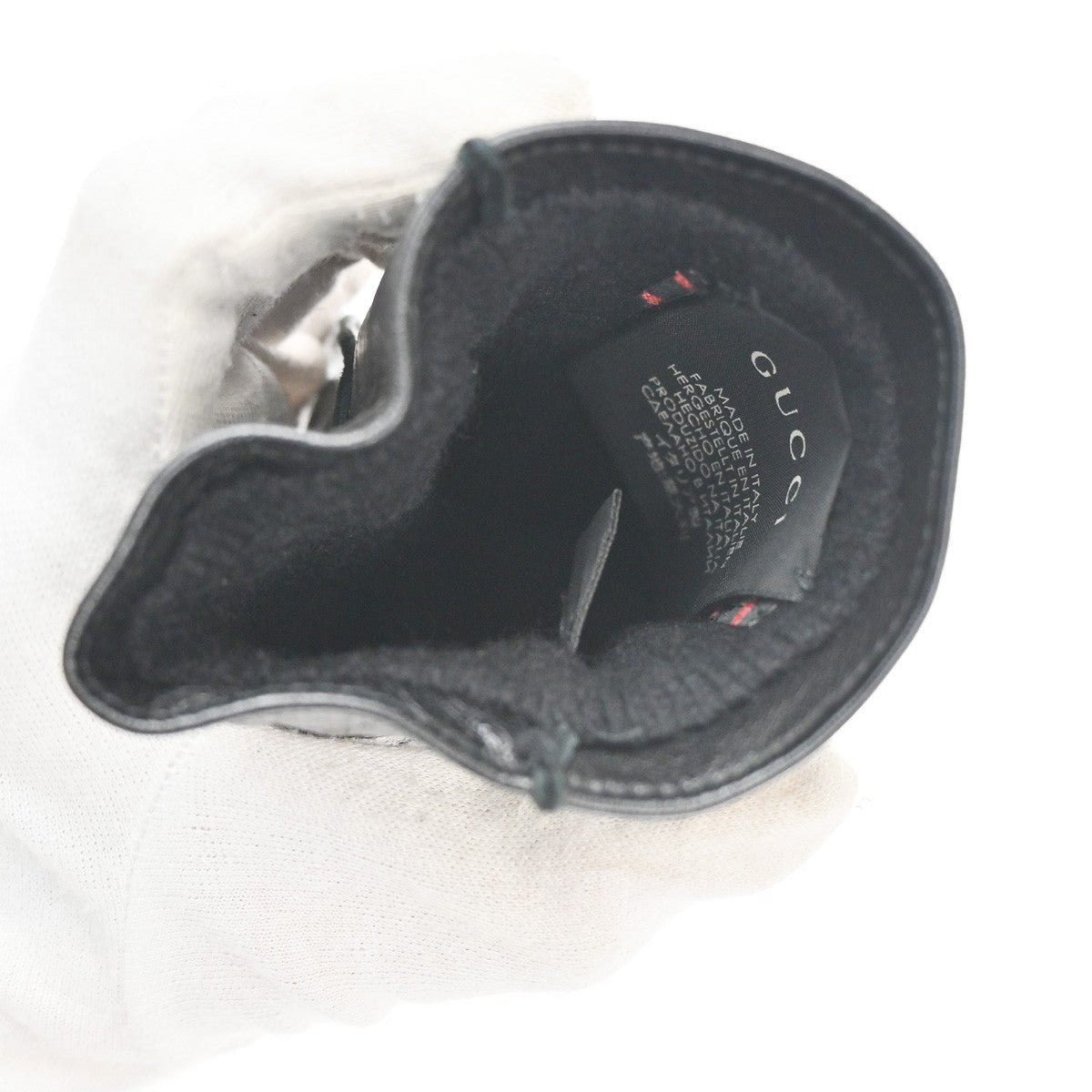 GUCCI Logo Tiger Head Gloves Size 8/S Lambskin Leather Black GHW Italy 04YJ103