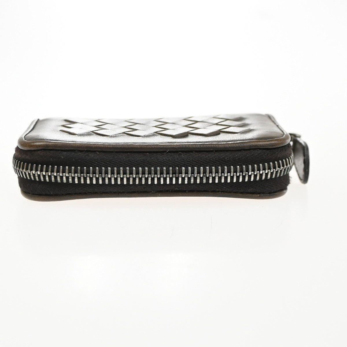 BOTTEGA VENETA Logo Intrecciato Coin Case Wallet Leather Brown Italy 02KD050