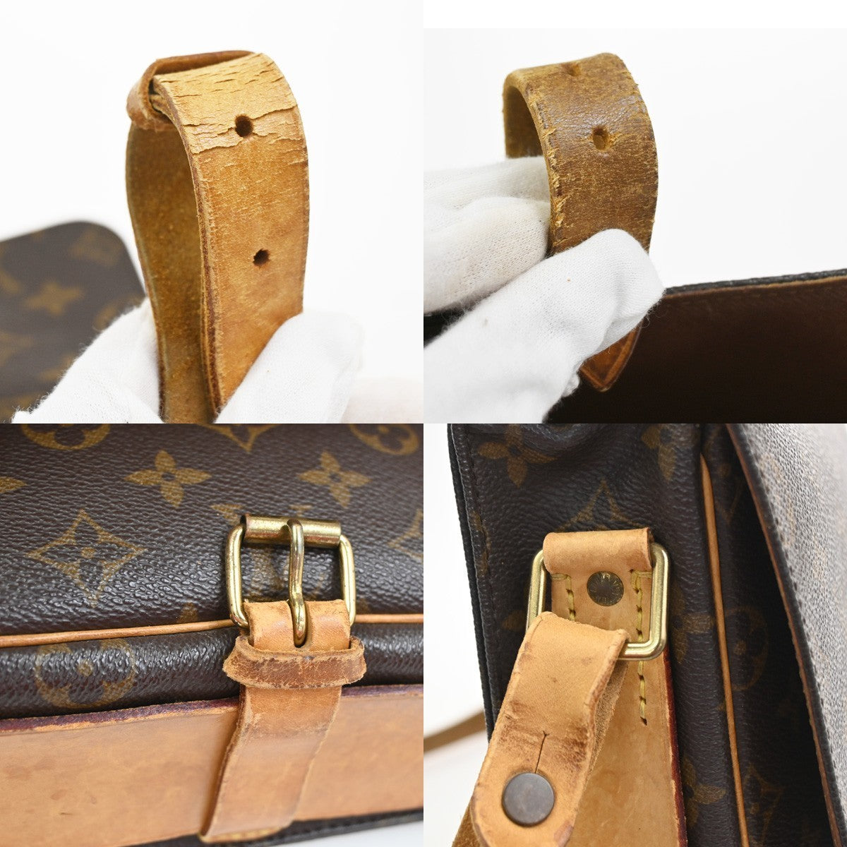LOUIS VUITTON Cartouchiere GM Shoulder Bag Monogram Leather Brown M51252 34YH986