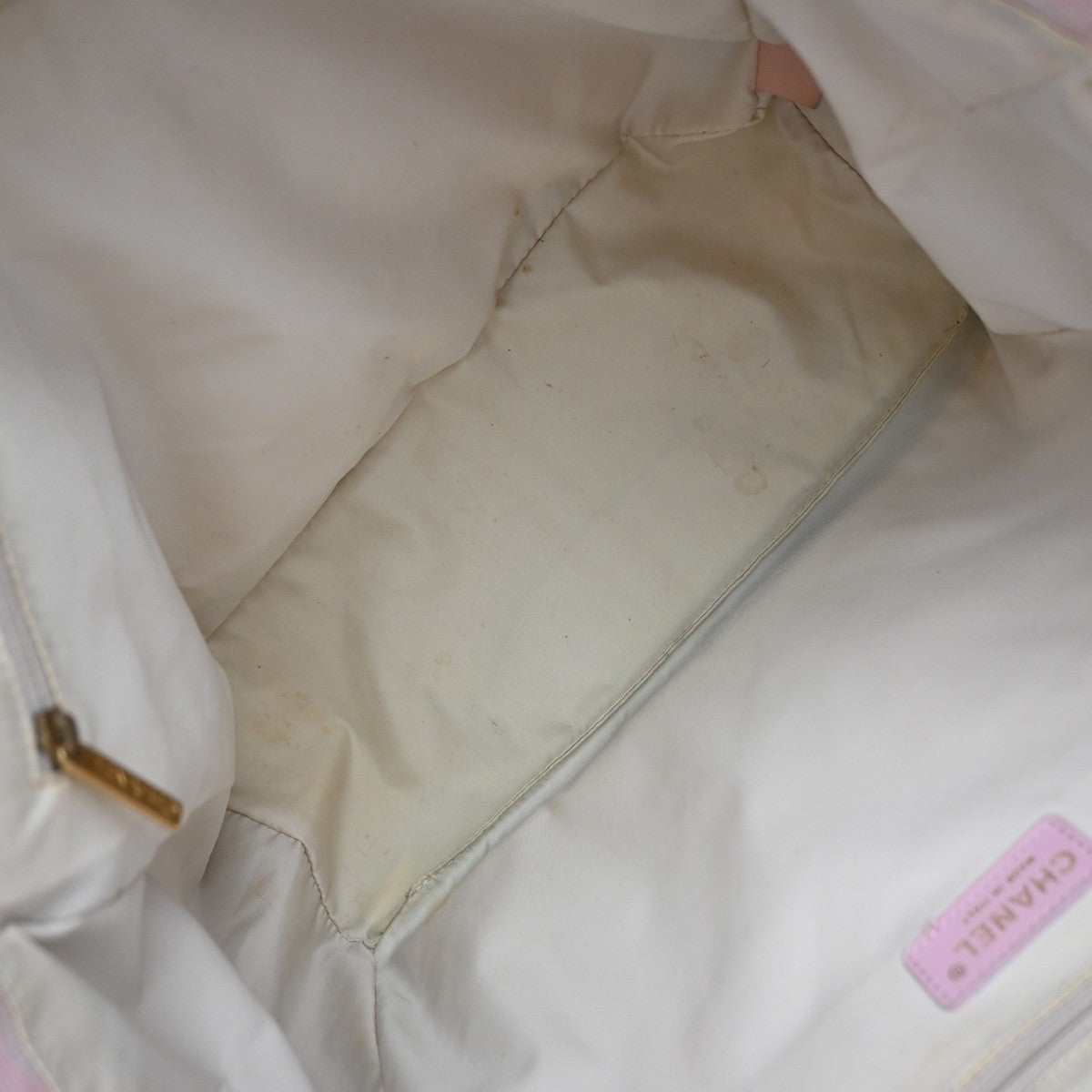 CHANEL CC Logo New Travel Line Shoulder Bag Nylon Leather Pink Italy 30EG405