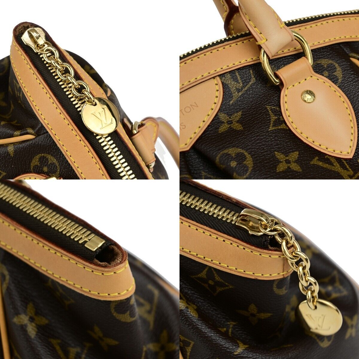 LOUIS VUITTON Tivoli PM Hand Bag Monogram Leather Brown France M40143 667RK709