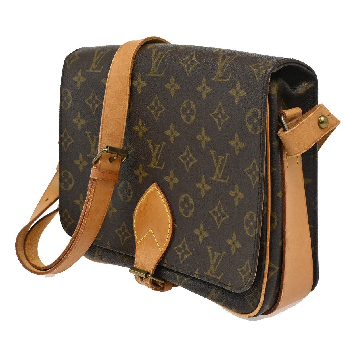 LOUIS VUITTON Cartouchiere GM Shoulder Bag Monogram Leather Brown M51252 72CA570