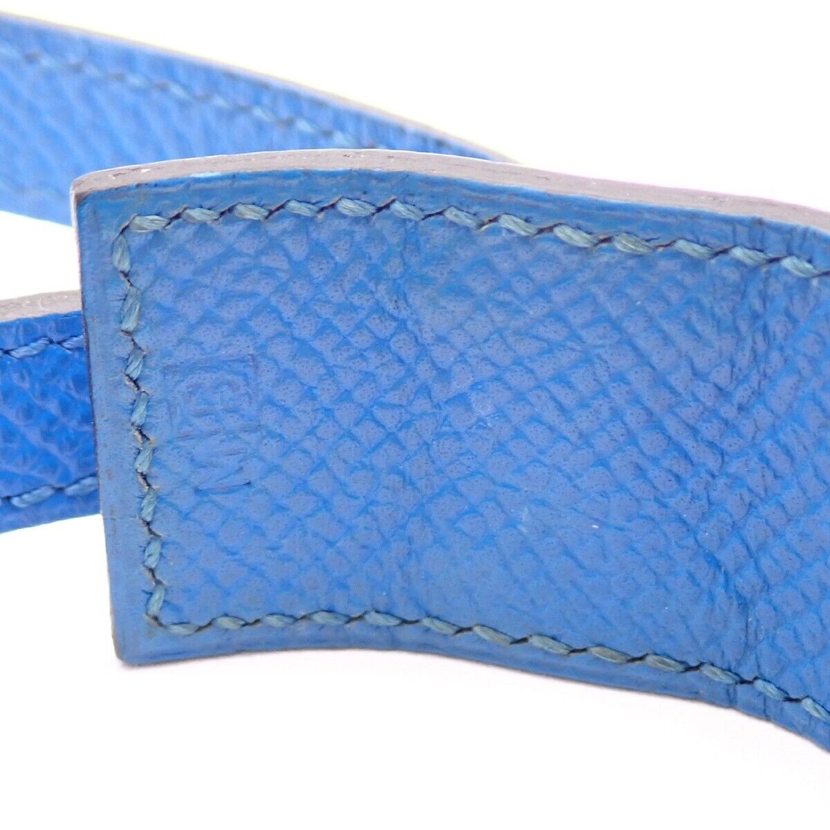 HERMES Logo Touareg Artemis Bracelet Couchevel ▢B Beige Silver 925 66KA365