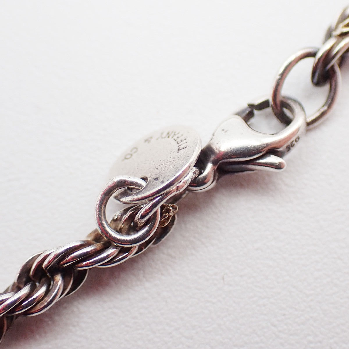 Tiffany & Co. Logo Sterling Silver and 18K Rope Twist Bracelet 69KP559