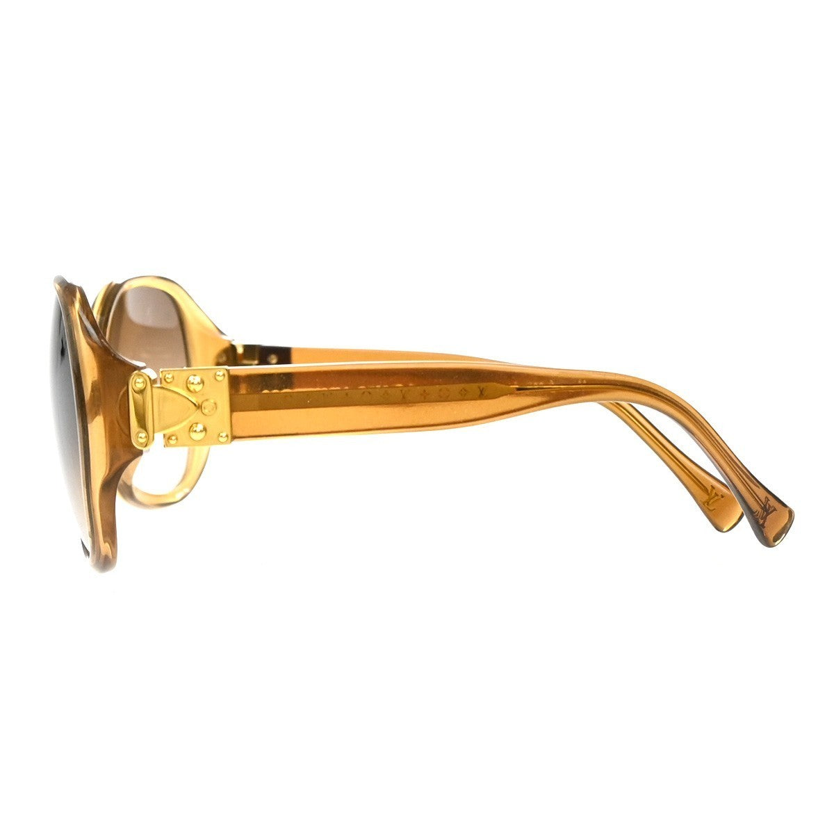 LOUIS VUITTON Glitter Sunglasses Eye Wear Plastic Brown Gold Z0283E 30EG270