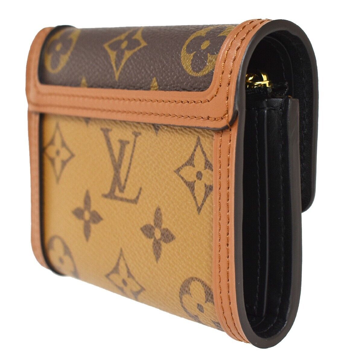 LOUIS VUITTON DAUPHINE COMPACT TRIFOLD WALLET MONOGRAM REVERSE LEATHER 50RC365