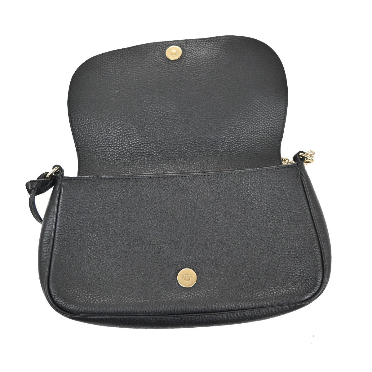GUCCI GG Tassel Charm Crossbody Chain Shoulder Bag Leather Black Gold  99TA479
