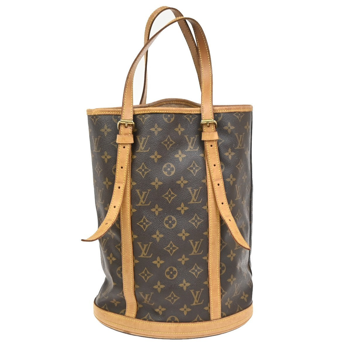 LOUIS VUITTON BUCKET GM Shoulder Tote Bag Monogram Leather Brown M42236 64KD021