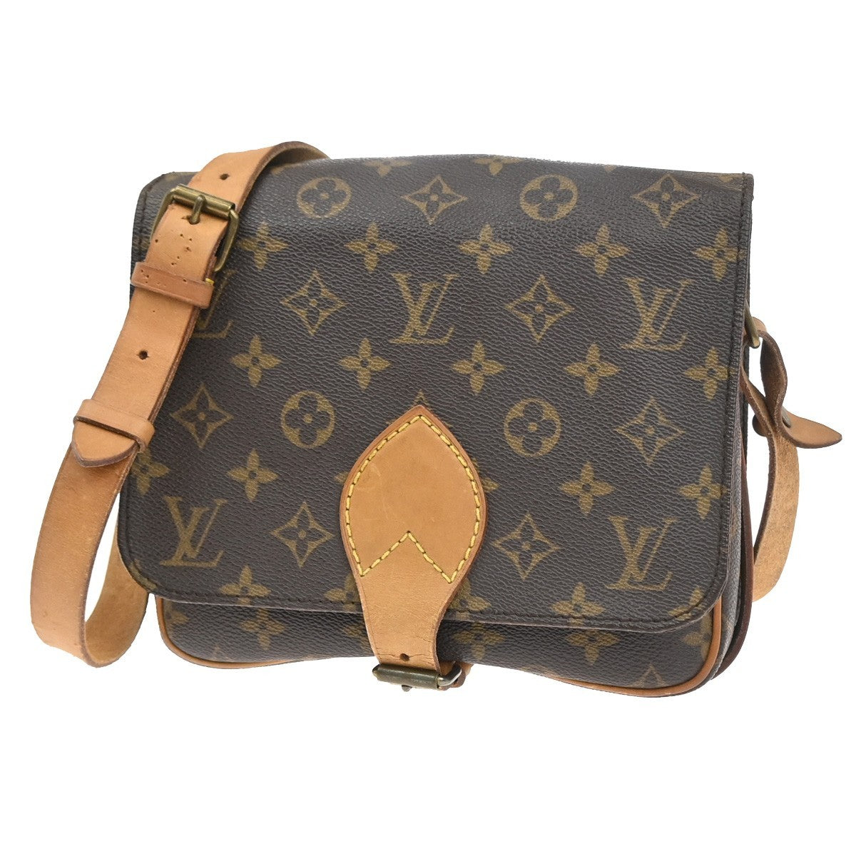 LOUIS VUITTON Cartouchiere MM Shoulder Bag Monogram Leather Brown M51253 83KC660