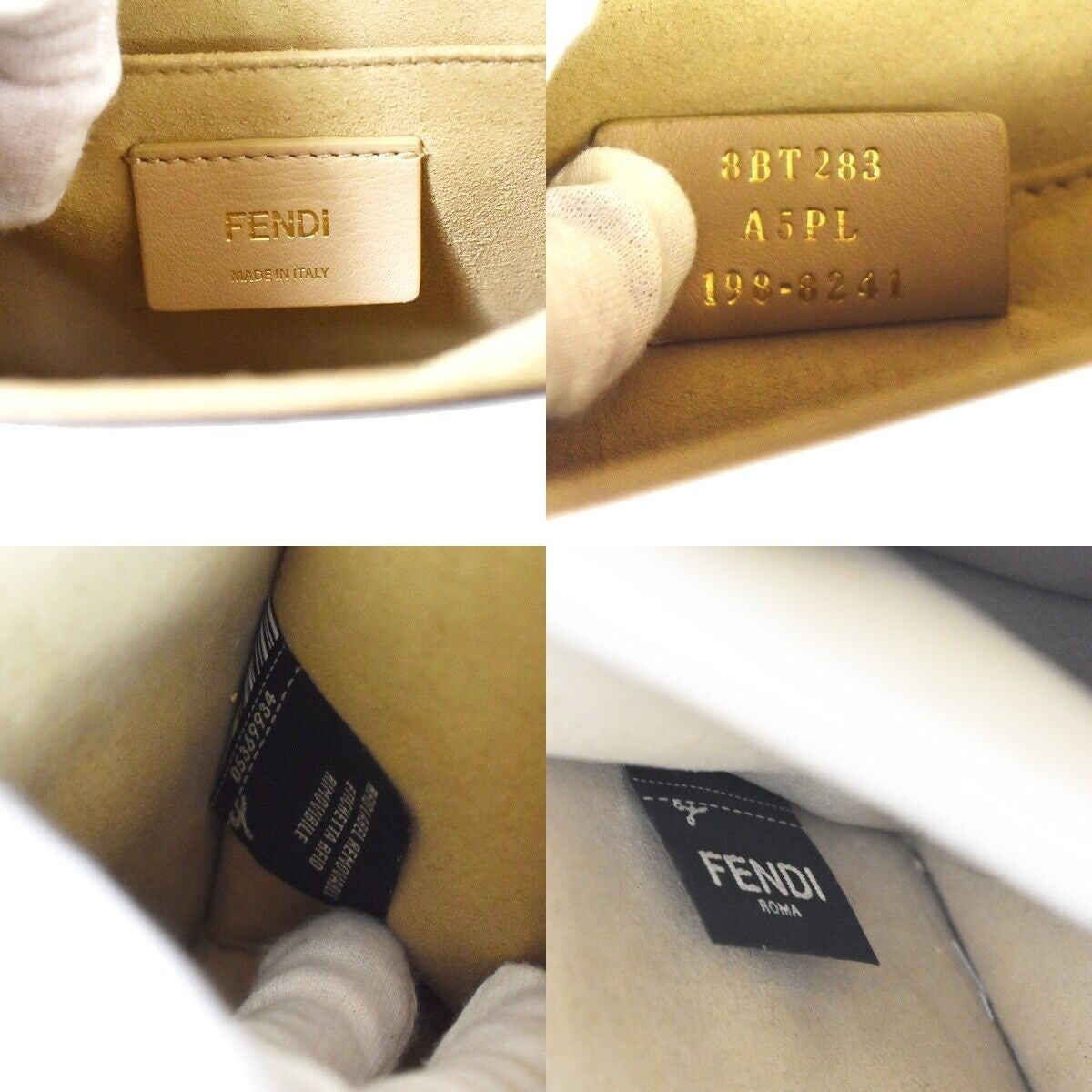 FENDI x FILA Collaboration 2Way Hand Bag Zucca Leather Brown White Blue 661RC614